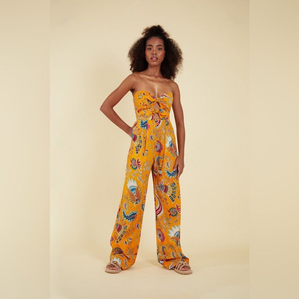 Charina Sarte Talaia Ribbon Strapless Jumpsuit, NWT, Size L